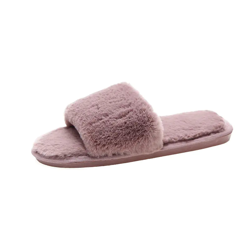 New Ladies Fashion Suede Plush Slippers