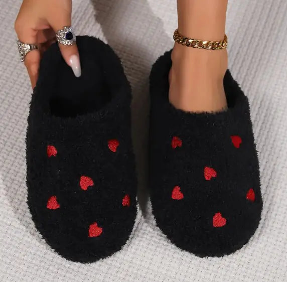 Heart Designed Fluff Slippers