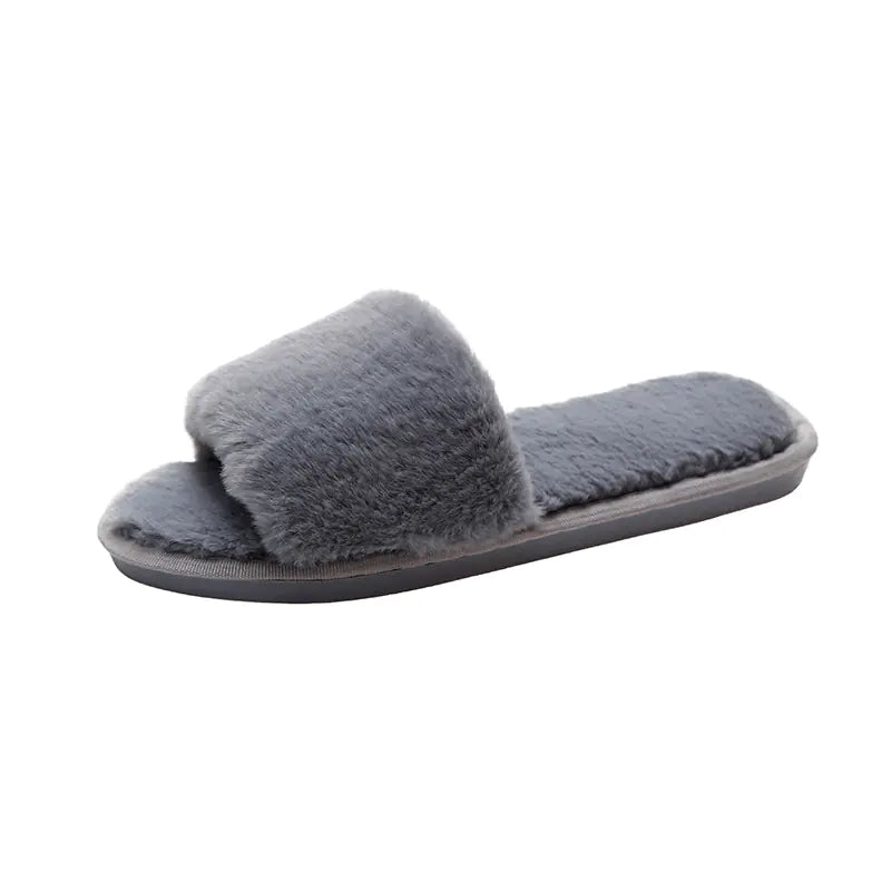 New Ladies Fashion Suede Plush Slippers