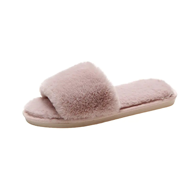 New Ladies Fashion Suede Plush Slippers