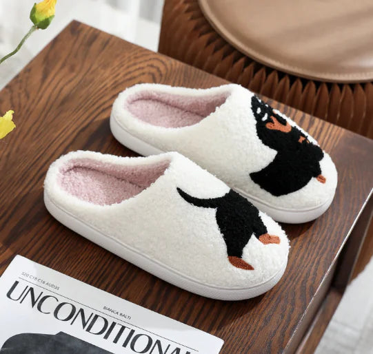 Embroidered Wiener Dog Slippers