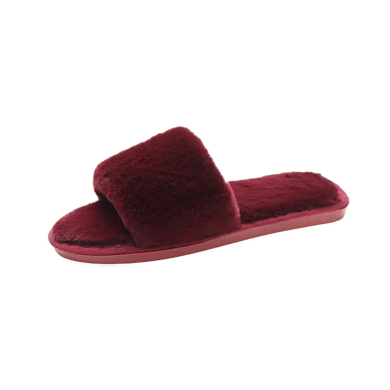 New Ladies Fashion Suede Plush Slippers