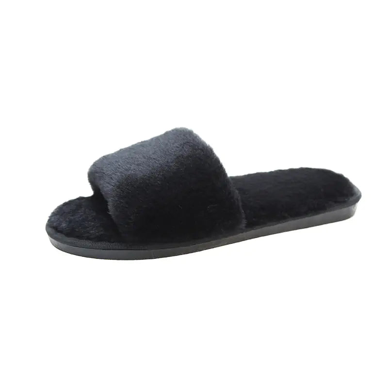 New Ladies Fashion Suede Plush Slippers