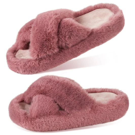 YARSOU Slippers for Women Memory Foam House Bedroom Fluffy Slippers Fuzzy Plush Women’s Slippers Cozy Furry Shoes Trendy Gifts Comfy Slippers